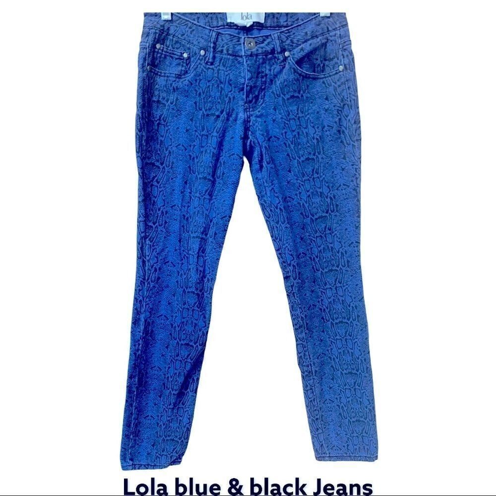 Lola Blue & black snake pattern Jeans